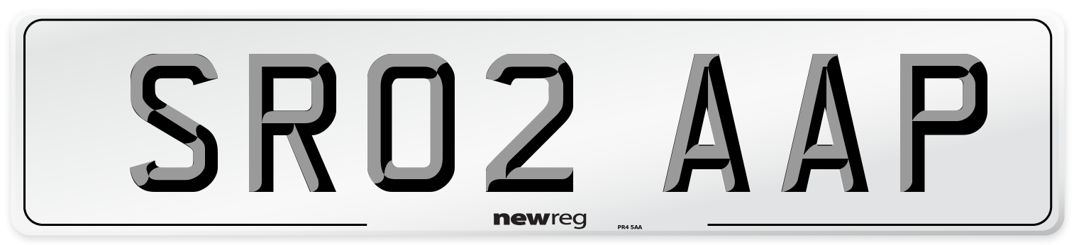 SR02 AAP Number Plate from New Reg